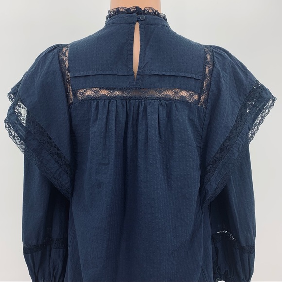 Anthropologie Maeve Navy Fleetwood Cotton Shift Dress - Picture 8 of 12